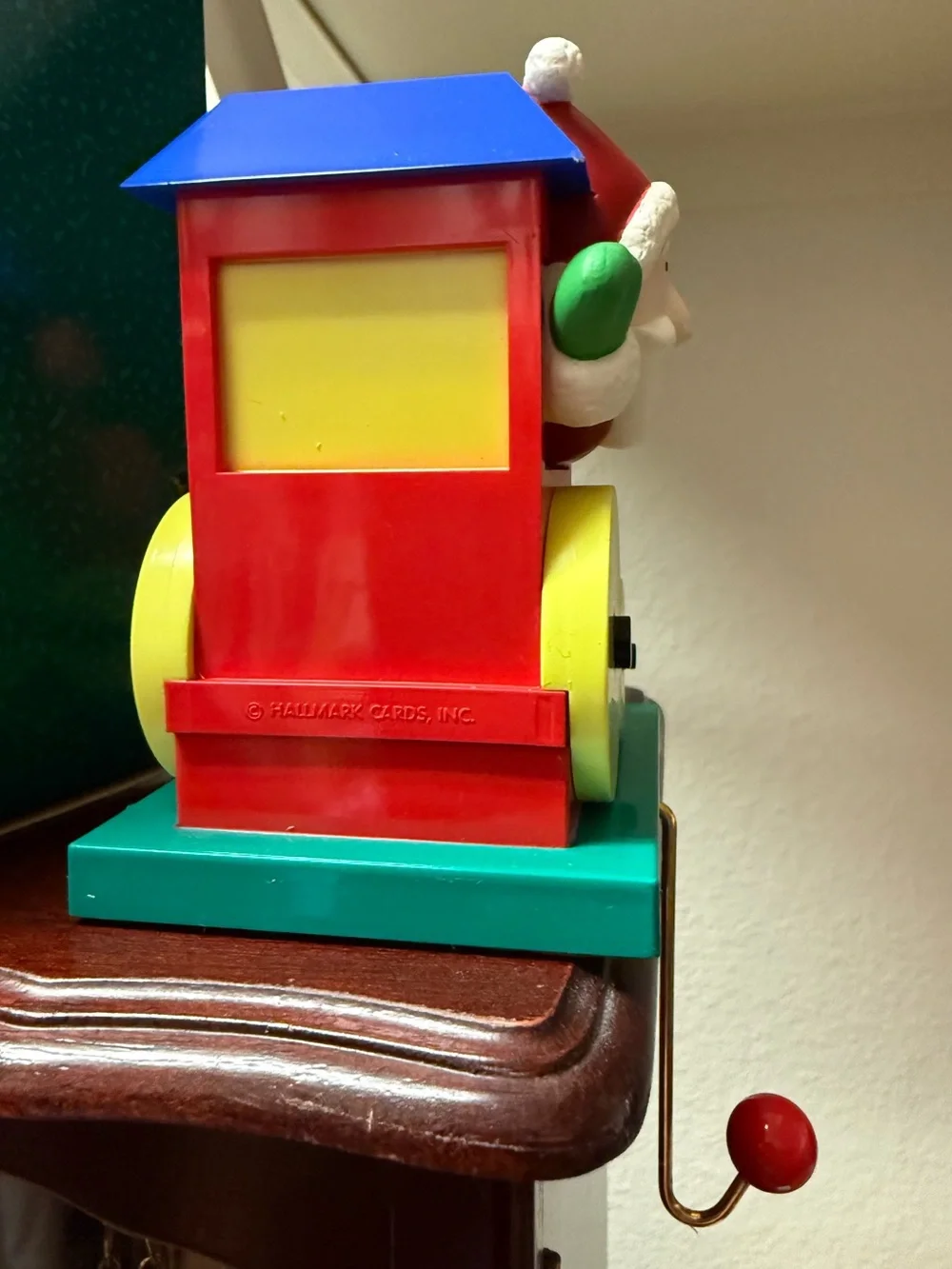 Hallmark Santa Christmas Train Stocking Hanger - Red, Yellow, Green, Blue